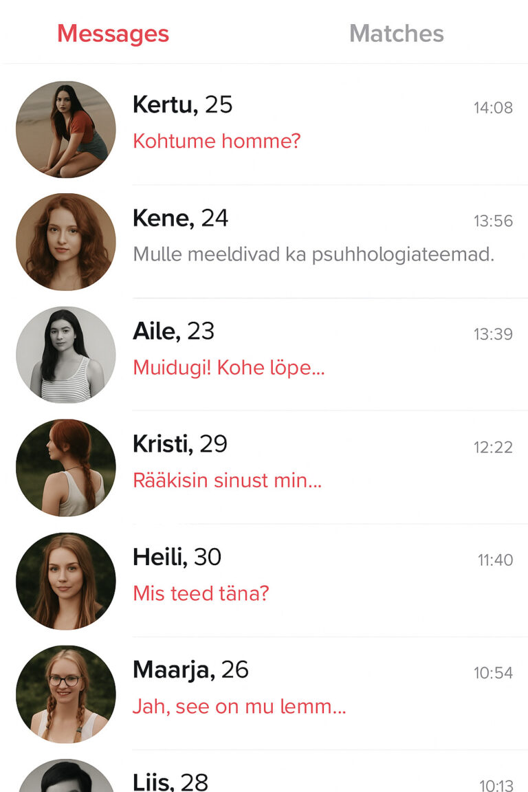 Liiga palju vestlusi Tinderis korraga